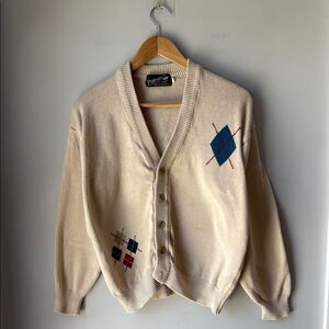 POINTWARK Vintage Argyle Cardigan Sweater